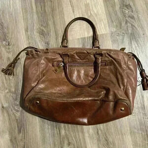Authentic PRADA Vintage Brown Lambskin Leather Bag w/ Gold Hardware (2008) Class
